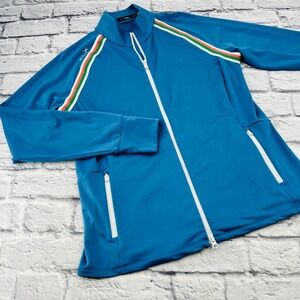 RLX Ralph Lauren Womens Large Blue Full Zip Athletic Track Jacket Athleisure